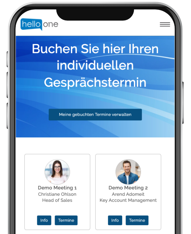 Picture of a Landing page for your appointments